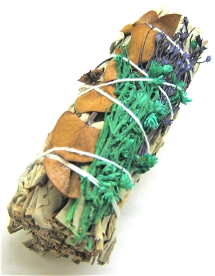 MIX - White Sage, with Yellow Eucalyptus, Green Mullein and Smudge Sticks 4" (Single)