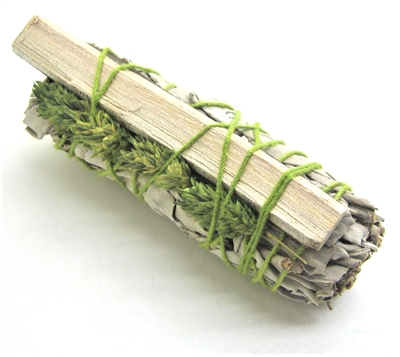 MIX - White Sage with Green Phalaris and Palo Lentisco Smudge Sticks 4" (Single)