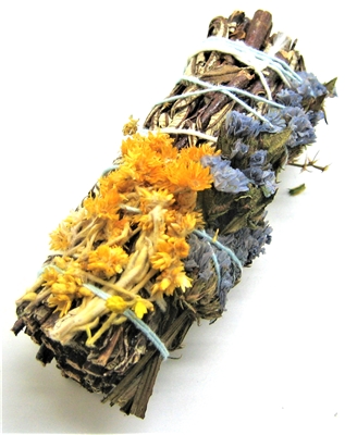 MIX -  Yerba Santa with Yellow Mullein, and Sinuata Lavender Smudge Sticks 4" (Single)