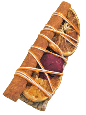 MIX - White Sage with Cinnamon, Tangerine slice, and Rose Petal Smudge Sticks 4" (Single)