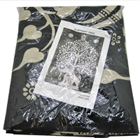 Elephant Tree Tapestry, White and black