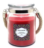 Crystalo Creations Cinnamon Scented Candle with Rope Handle, 18 Ounce