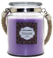 Crystalo Creations French Lavender Scented Candle with Rope Handle, 18 Ounce