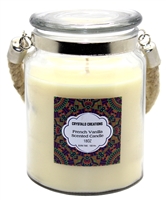 Crystalo Creations French Vanilla Scented Candle with Rope Handle, 18 Ounce