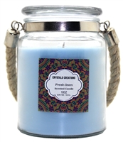 Crystalo Creations Fresh Linen Scented Candle with Rope Handle, 18 Ounce