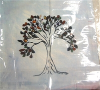 Pillow Cover (5 pieces/pack) -  Light Blue Background with gem stone tree