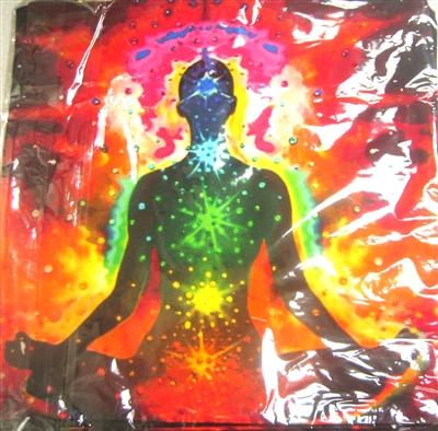 Pillow Cover (5 pieces/pack) -  Neon Background with Meditating Man