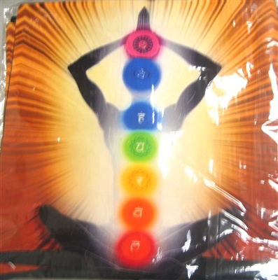 Pillow Cover (5 pieces/pack) - Yellow/orange Background with 7 Chakra man