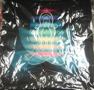 Pillow Cover (5 pieces/pack) - Black cloth with 7 Chakra Woman