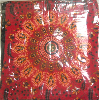 Pillow Cover (5 pieces/pack) - Red cloth with flowers and Black Boarders
