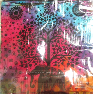 Pillow Cover (5 pieces/pack) -  Neon Background with Tree of Life and Elephant