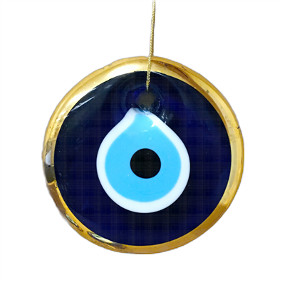 Evil Eye Gold Edge Nazar (Amulet) Ornament - 4 cm