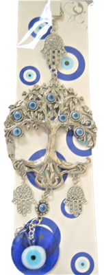 Tree of Life with Hamsa Evil Eye ornament /Charm 10"