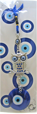 Evil Eye - Owl with Evil Eye ornament /Charm 10"