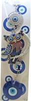 Evil Eye - Blue Owl with Evil Eye ornament /Charm 10"