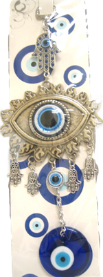 Evil Eye - Large Evil Eye ornament with Hamsa /Charm 10"