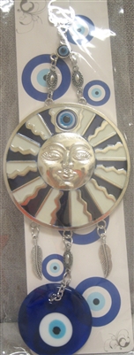 Evil Eye - Sun  with Evil Eye ornament /Charm 10"