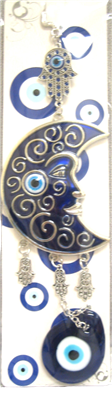 Evil Eye - Blue Moon with Evil Eye ornament /Charm 10"