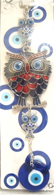 Evil Eye - Colorful Owl Evil Eye ornament /Charm 10"