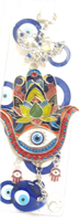 Evil Eye - Colorful Hamsa(red) with butterfly Evil Eye ornament /Charm 10"