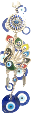 Evil Eye - Peacock with Evil Eye ornament /Charm 10"
