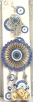 Evil Eye - Flower with Evil Eye ornament and Bells /Charm 10"