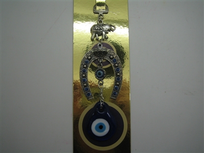 Small Decorated Horseshoe Evil Eye Amulet - Hanging