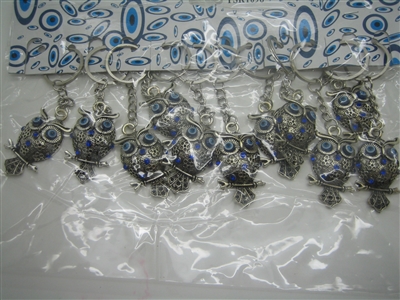 Owl Evil Eye Key Chain - (Dozen)