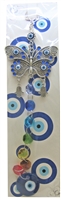 Evil Eye - Seven Chakra Butterfly Amulet w/ Hamsa and Evil Eye ornament /Charm 10"