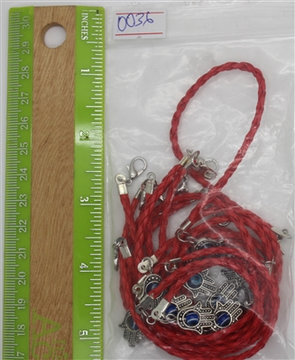 Evil Eye Hamsa braided bracelet 8" - Model EE0036 (pack of 12)