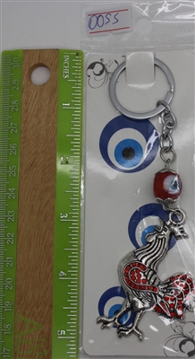 Evil Eye red rooster Pendant/Charm 5" Model EE0055