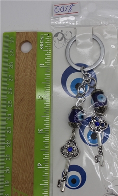 Evil Eye 2 keys Pendant/Charm 4" Model EE0058