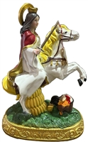 Santa Barbara con Caballo Blanco 15" (Saint Barbara Riding White Horse 15") **Ship by PALLET only**