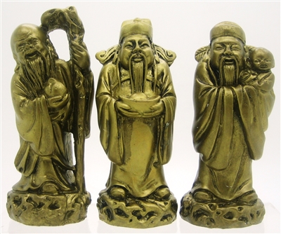 The Three Wise Men Chinese Fauk Luk Sau (Separated) - 4''