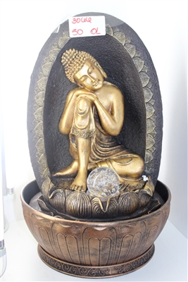 Golden Buddha hands on knees w/ crystal ball Model-3066