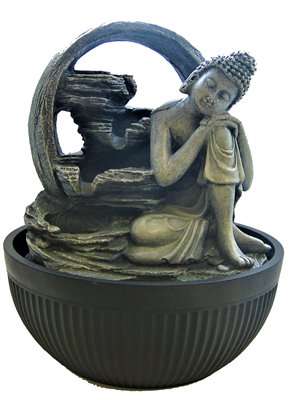 Resting Buddha with hands and head on Knee fountain Model 7010