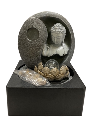 Buddha within the ying yang and lotus with crystal ball-Model 6005