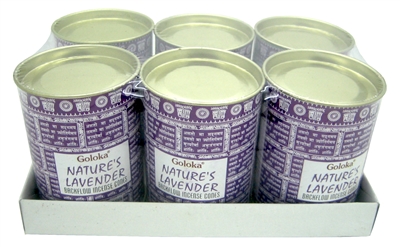 Goloka Nature's Lavender Backflow Incense Cones (24 cones x 6 cans)