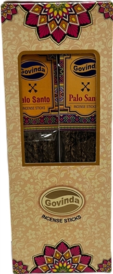 Govinda Resin Incense Sticks (12 Packs with 8 Sticks Each)- Palo Santo