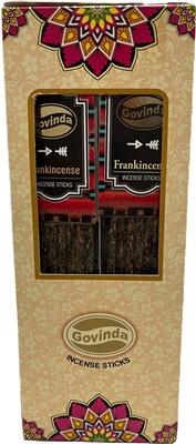 Govinda Resin Incense Sticks (12 Packs with 8 Sticks Each)- Frankincense