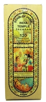 India Temple Incense Sticks 150 Grams (120 Sticks) Case