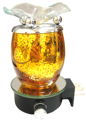 Plug In Fragrance Lamp with Floral Design