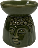 Ceramic Tea Light Oil Burner - Buddha Face Relief - Random Color