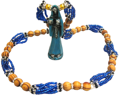 Collar de Santa Muerte - Blue