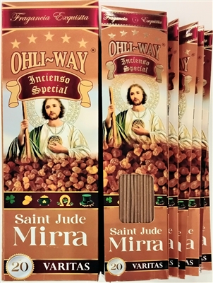 Saint Jude Mirra - Ohli~Way Incienso Special (12 flat hangable packets)