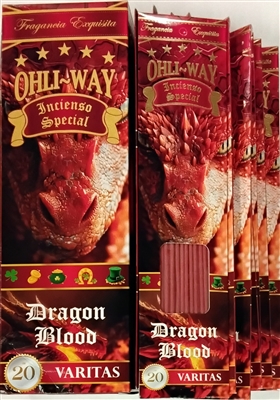 Dragon Blood - Ohli~Way Incienso Special (12 flat hangable packets)