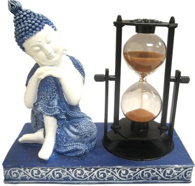 Blue and White Buddha With a Hourglass - QMH18308A-39