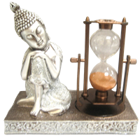Silver Buddha With a Hourglass - QMH18308B-62