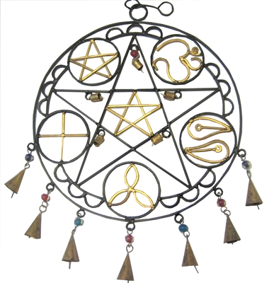Esoteric Pentagram design wrought Iron hanging