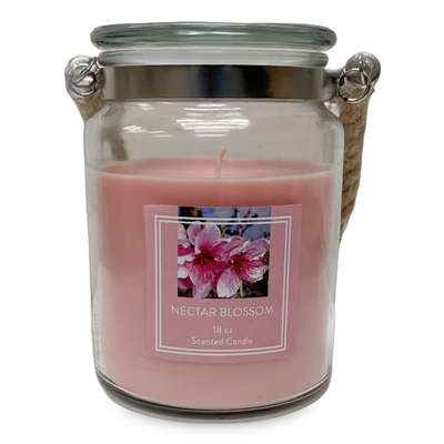 Glass Candle with Rope Handle - Nectar Blossom